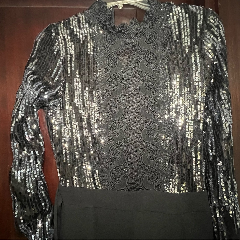 Elegant Black Sequin Jumpsuit